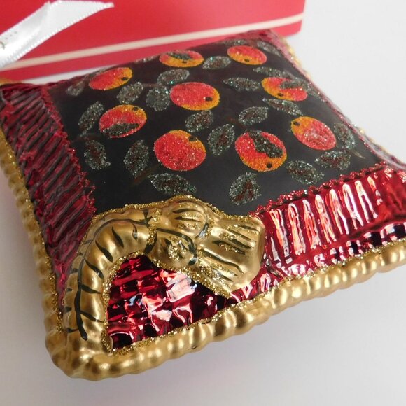 Lot of 3 Glass Pillow Ornaments by Ornaments to Remember Purple and Red NIB - Picture 4 of 13